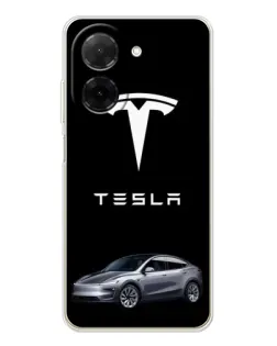 Чехол для Xiaomi Poco C71 с картинкой «Tesla Model Y»