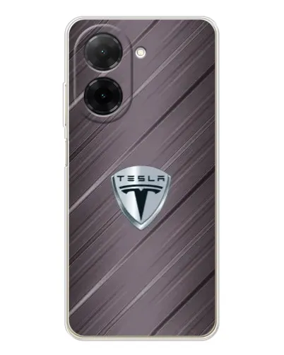 Чехол для Xiaomi Poco C71 с картинкой «Металлическая текстура Tesla»