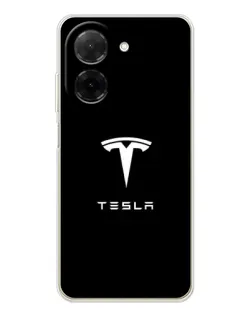 Чехол для Xiaomi Poco C71 с картинкой «Tesla White Logo»