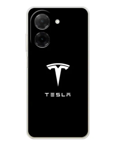 Чехол для Xiaomi Poco C71 с картинкой «Tesla White Logo»