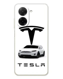 Чехол для Xiaomi Poco C71 с картинкой «Tesla White Style»