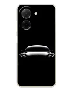 Чехол для Xiaomi Poco C71 с картинкой «Фары Tesla Night»