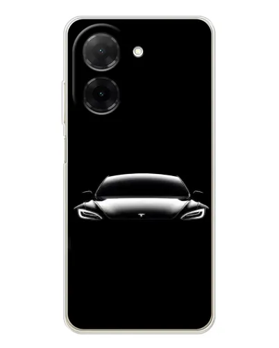 Чехол для Xiaomi Poco C71 с картинкой «Фары Tesla Night»