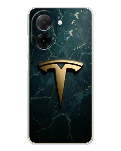 Чехол для Xiaomi Poco C71 с картинкой «Мраморная Tesla Gold»
