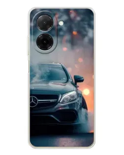 Чехол для Xiaomi Poco C71 с картинкой «Mercedes — ночной город»