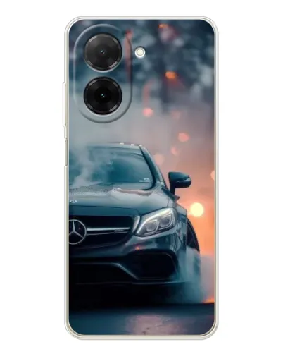 Чехол для Xiaomi Poco C71 с картинкой «Mercedes — ночной город»