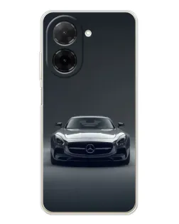 Чехол для Xiaomi Poco C71 с картинкой «Mercedes на черном»
