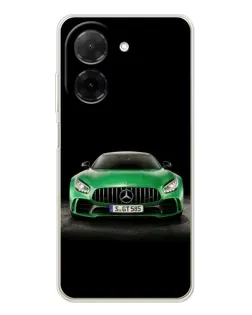 Чехол для Xiaomi Poco C71 с картинкой «Mercedes — неоновый лого»