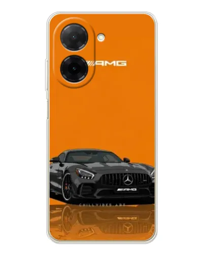 Чехол для Xiaomi Poco C71 с картинкой «Оранжевый Mercedes AMG»