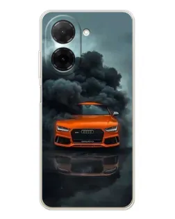 Чехол для Xiaomi Poco C71 с картинкой «Audi в облаках дыма»