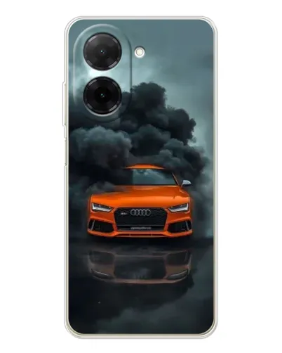 Чехол для Xiaomi Poco C71 с картинкой «Audi в облаках дыма»