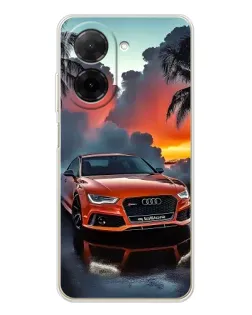 Чехол для Xiaomi Poco C71 с картинкой «Audi — закат»