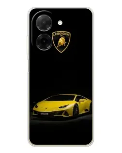 Чехол для Xiaomi Poco C71 с картинкой «Lamborghini желтый акцент»
