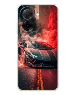 Чехол для Xiaomi Poco C71 с картинкой «Lamborghini красный дым»
