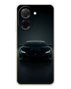 Чехол для Xiaomi Poco C71 с картинкой «Черный Lamborghini Aventador»