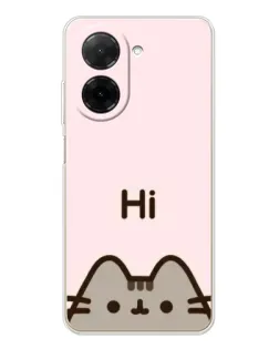 Чехол для Xiaomi Poco C71 с картинкой «Пушин говорит Hi»