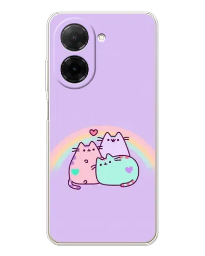 Чехол для Xiaomi Poco C71 с картинкой «Радужные Пушины» Чехол для Xiaomi Poco C71 с картинкой «Радужные Пушины»