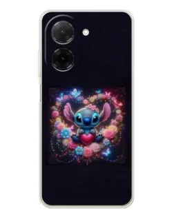 Чехол для Xiaomi Poco C71 с картинкой «Stitch в цветах» Чехол для Xiaomi Poco C71 с картинкой «Stitch в цветах»