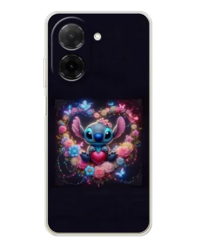 Чехол для Xiaomi Poco C71 с картинкой «Stitch в цветах» Чехол для Xiaomi Poco C71 с картинкой «Stitch в цветах»