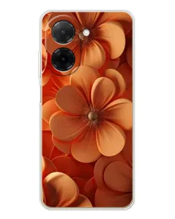 Чехол для Xiaomi Poco C71 с картинкой «Оранжевый макро цветок»