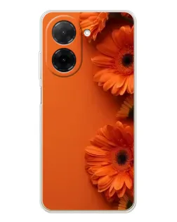 Чехол для Xiaomi Poco C71 с картинкой «Оранжевые герберы»