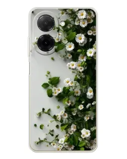 Чехол для Xiaomi Poco C71 с картинкой «Ветка мелких белых цветов»