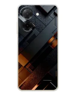Чехол для Xiaomi Poco C71 с картинкой «Черные геометрические блоки»