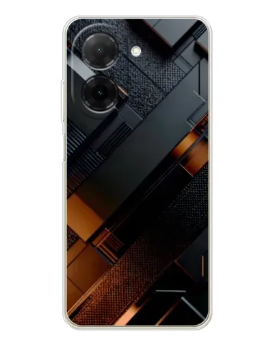 Чехол для Xiaomi Poco C71 с картинкой «Черные геометрические блоки»