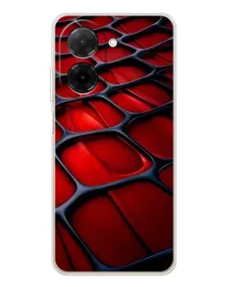 Чехол для Xiaomi Poco C71 с картинкой «Красная глянцевая сетка»