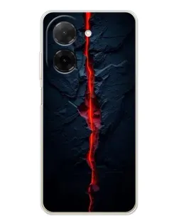 Чехол для Xiaomi Poco C71 с картинкой «Kрасная лавовая трещина»