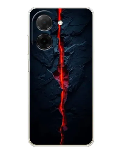 Чехол для Xiaomi Poco C71 с картинкой «Kрасная лавовая трещина»