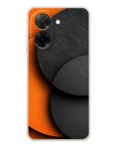 Чехол для Xiaomi Poco C71 с картинкой «Геометрия оранжевых кругов»