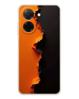 Чехол для Xiaomi Poco C71 с картинкой «Оранжевый разлом»