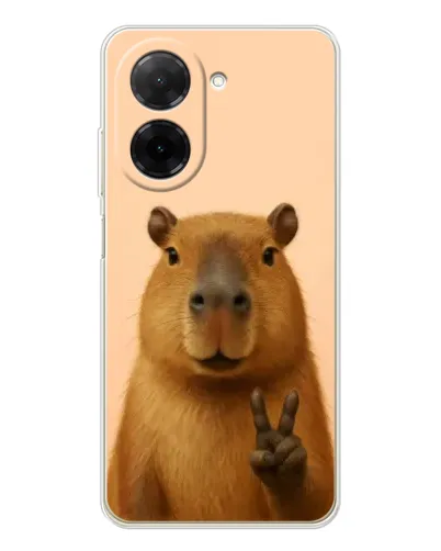 Чехол для Xiaomi Poco C71 с картинкой «Капибара виктория»