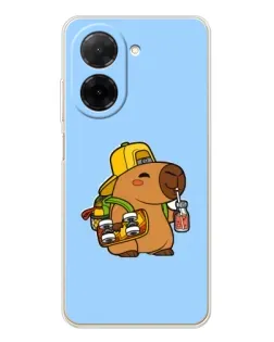 Чехол для Xiaomi Poco C71 с картинкой «Капибара на скейте»