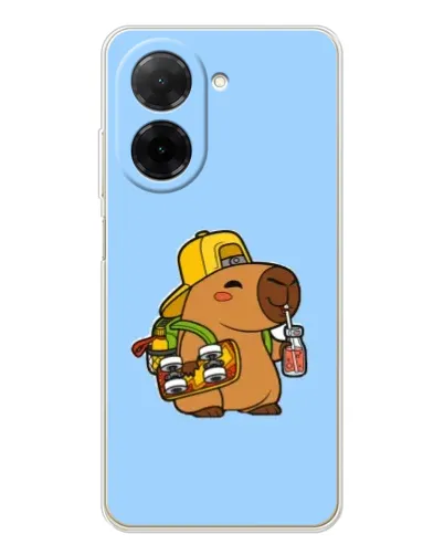 Чехол для Xiaomi Poco C71 с картинкой «Капибара на скейте»