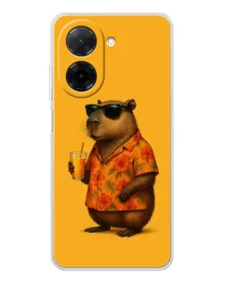 Чехол для Xiaomi Poco C71 с картинкой «Капибара на отдыхе»