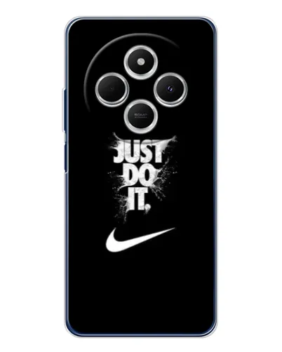 Чехол для Xiaomi Poco C75 с картинкой «Текстовый принт Nike»