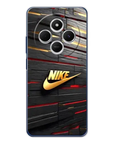 Чехол для Xiaomi Poco C75 с картинкой «Золотой Nike на металле»