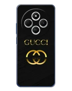 Чехол для Xiaomi Poco C75 с картинкой «Золотой логотип Gucci»