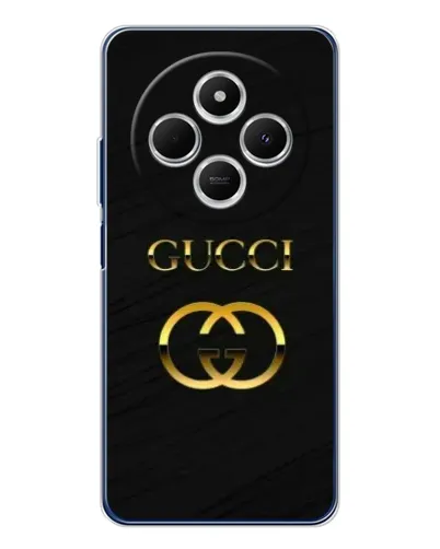 Чехол для Xiaomi Poco C75 с картинкой «Золотой логотип Gucci»