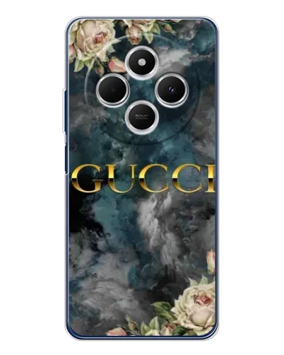 Чехол для Xiaomi Poco C75 с картинкой «Абстрактные цветы Gucci»