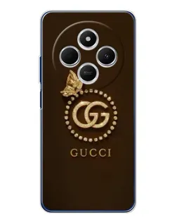 Чехол для Xiaomi Poco C75 с картинкой «Gucci — золотая бабочка»