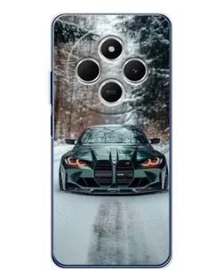 Чохол для Xiaomi Poco C75 з картинкою «BMW у зимовому лісі»