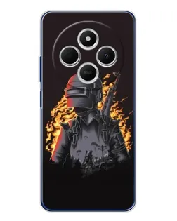 Чохол для Xiaomi Poco C75 з картинкою «PUBG — вогняний силует»