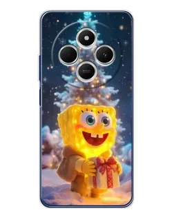 Чехол для Xiaomi Poco C75 с картинкой «Рождественский Спанч Боб»