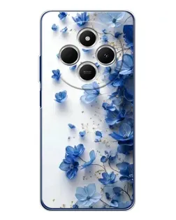 Чохол для Xiaomi Poco C75 з картинкою «Блакитний квітковий каскад»