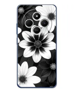 Чохол для Xiaomi Poco C75 з картинкою «Монохромні айстри»