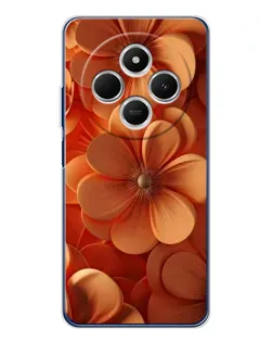 Чохол для Xiaomi Poco C75 з картинкою «Помаранчева макро квітка»