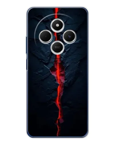Чехол для Xiaomi Poco C75 с картинкой «Kрасная лавовая трещина»
